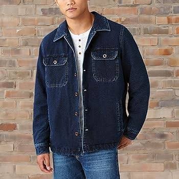 Indigo Sherpa-Lined Shirt Jacket